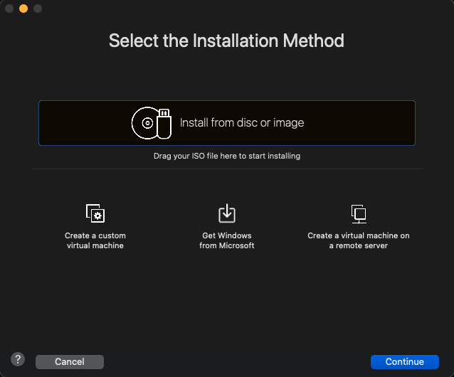 VMware fusion select